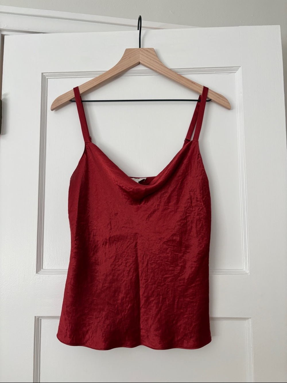 Vince slinky cowl-neck camisole, red, size S, never worn